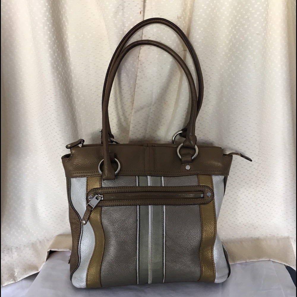 Tignanello leather gold/ silver bag